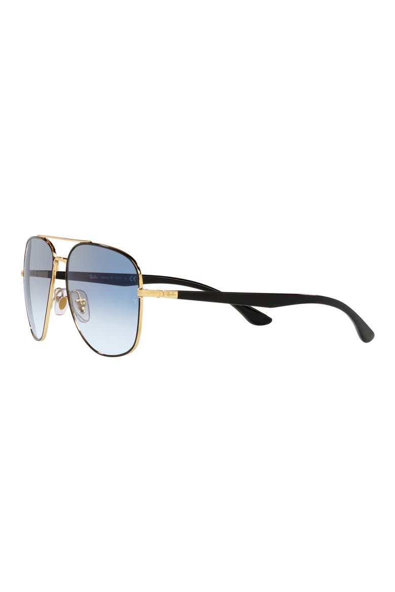 59mm Gradient Square Sunglasses, Alternate, color, BLACK