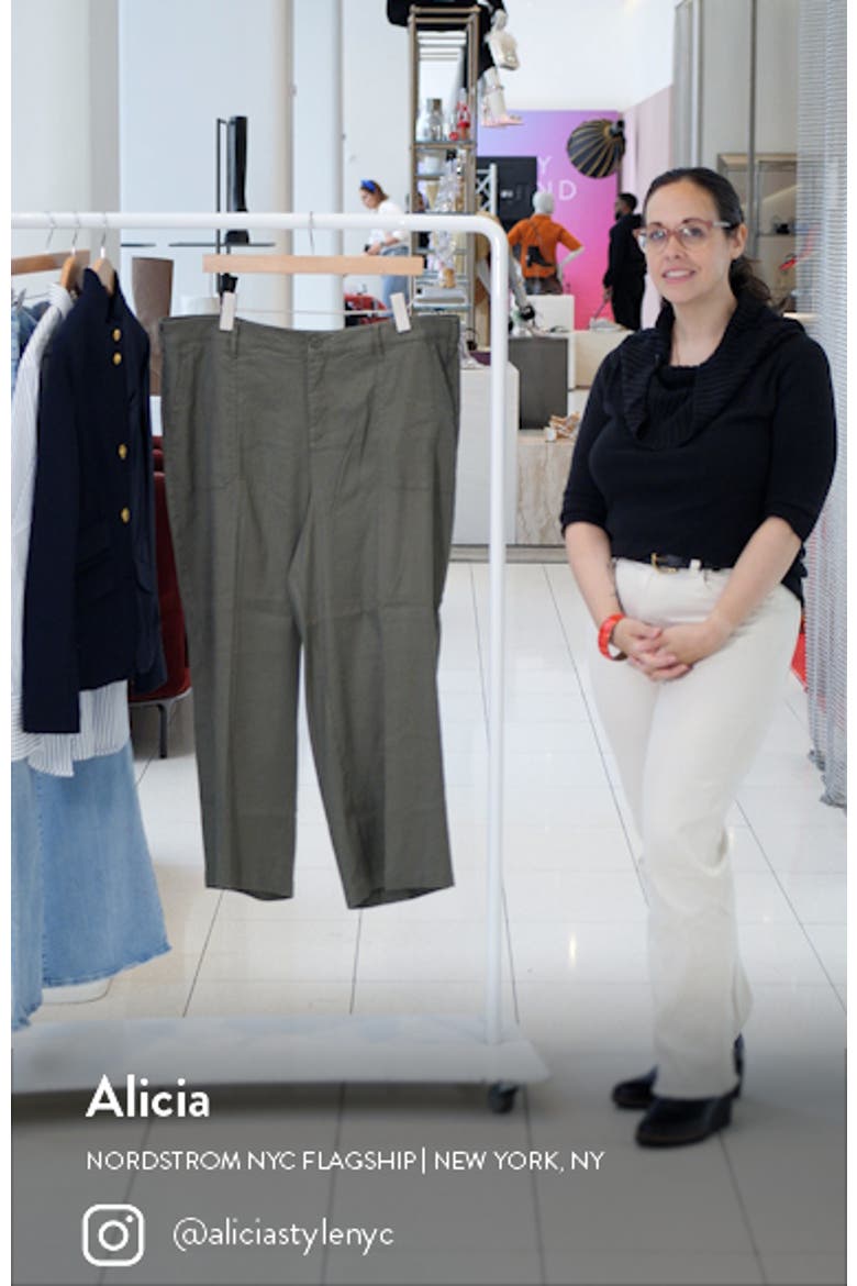 Utility Wide Leg Capri Linen Blend Pants video