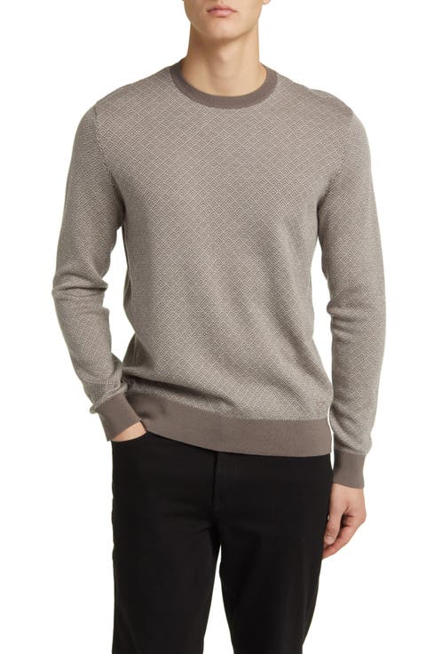 Geometric Jacquard Virgin Wool Sweater