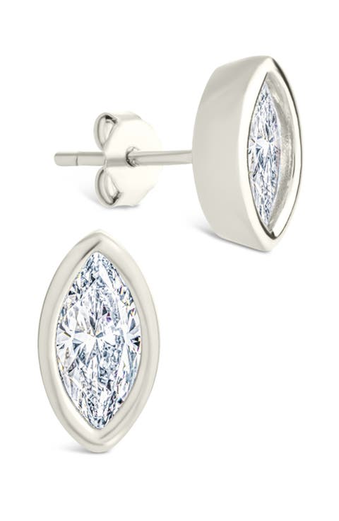 Marquise-Cut Cubic Zirconia Stud Earrings