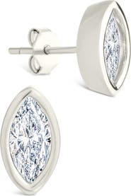 Sterling Forever Marquise-Cut Cubic Zirconia Stud Earrings