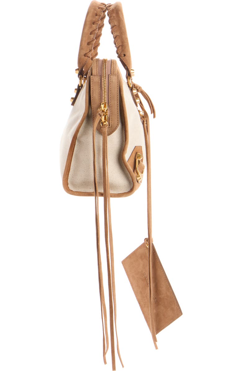 Balenciaga Small Le City Canvas & Leather Bag, Alternate, color, 9226 Natural/ Camel