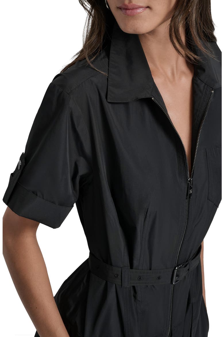 Zip Front Cargo Dress, Alternate, color, BLACK