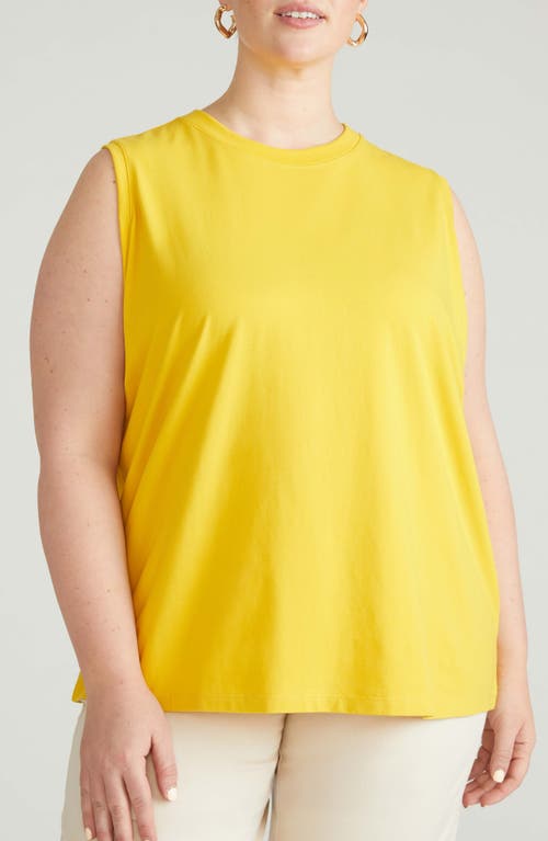 Universal Standard Patti Cotton Muscle Tank In Yellow