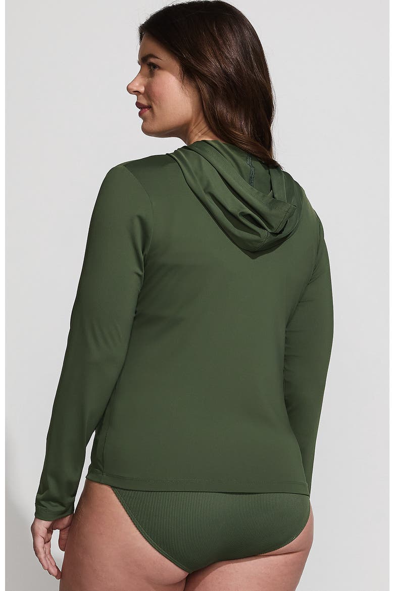 SunShade UPF 50 Hooded Zip Front Rash Guard, Alternate, color, Rich Olive Green