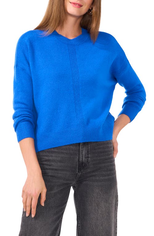 Vince Camuto Cropped Crewneck Sweater in Bright Blue 