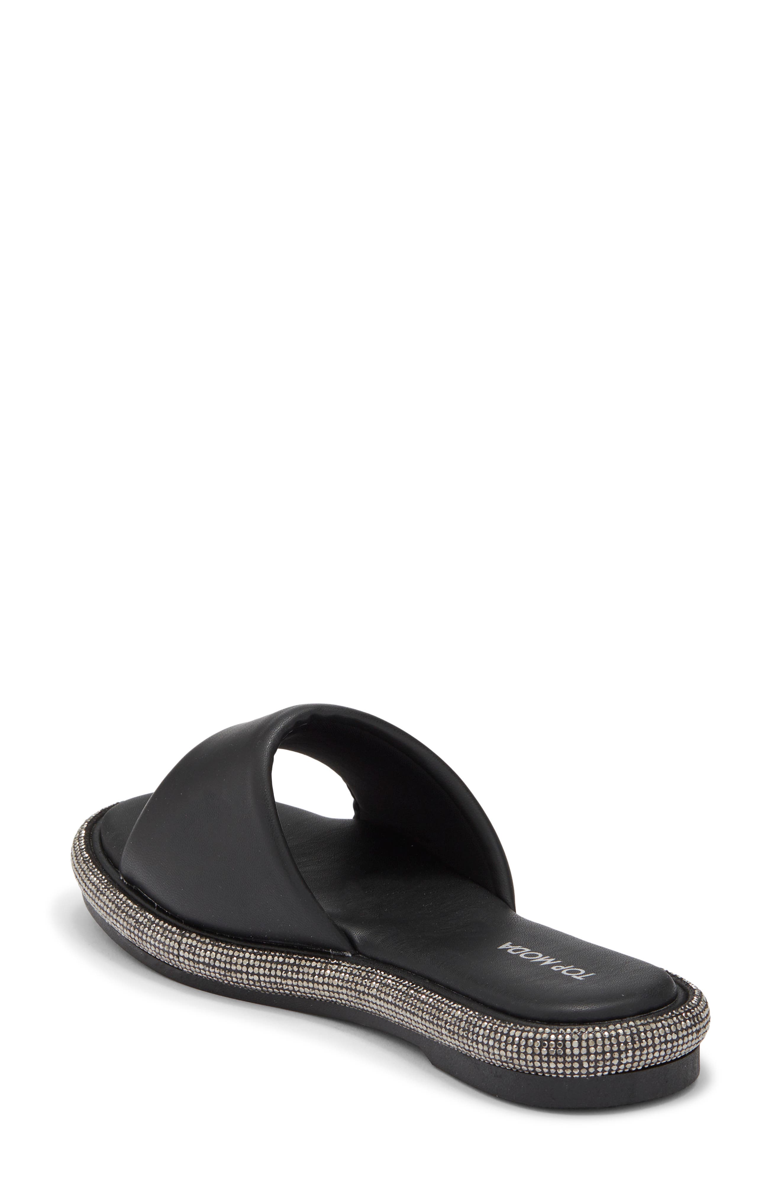 TOP MODA Memphis Slide Sandal, Alternate, color, Black Pu