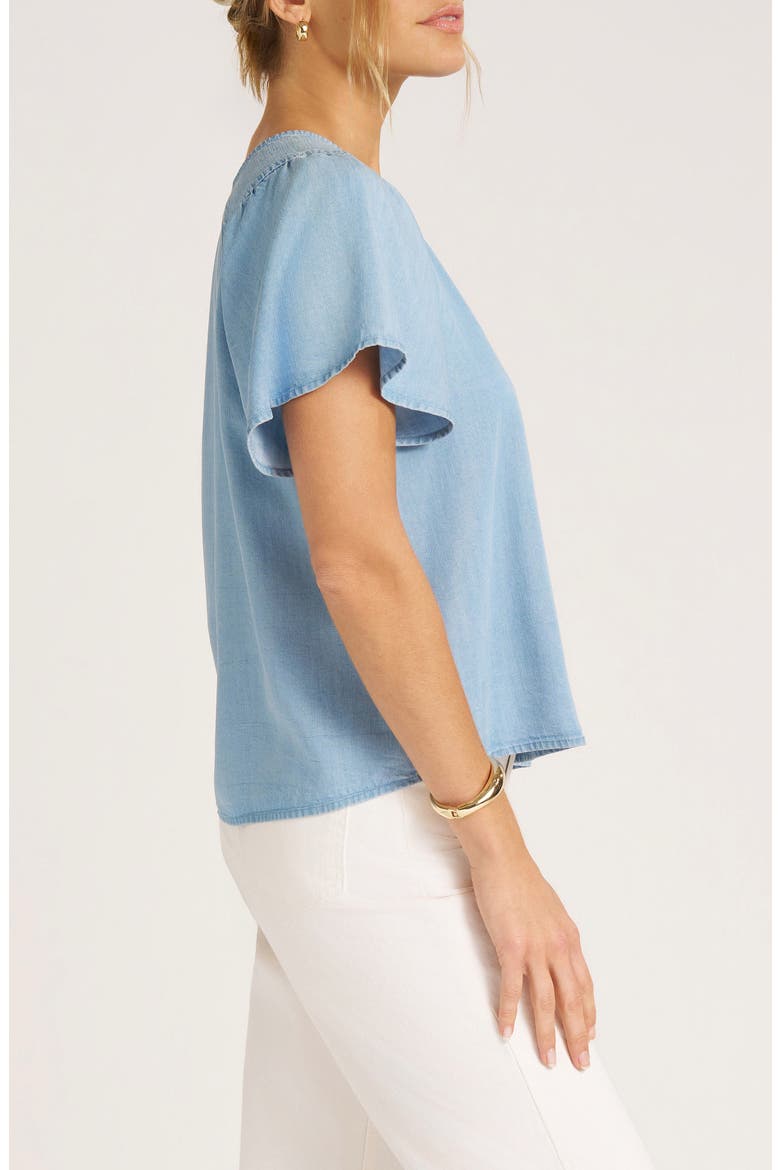 Hayden Flutter Sleeve Chambray Top, Alternate, color, CHAMBRAY