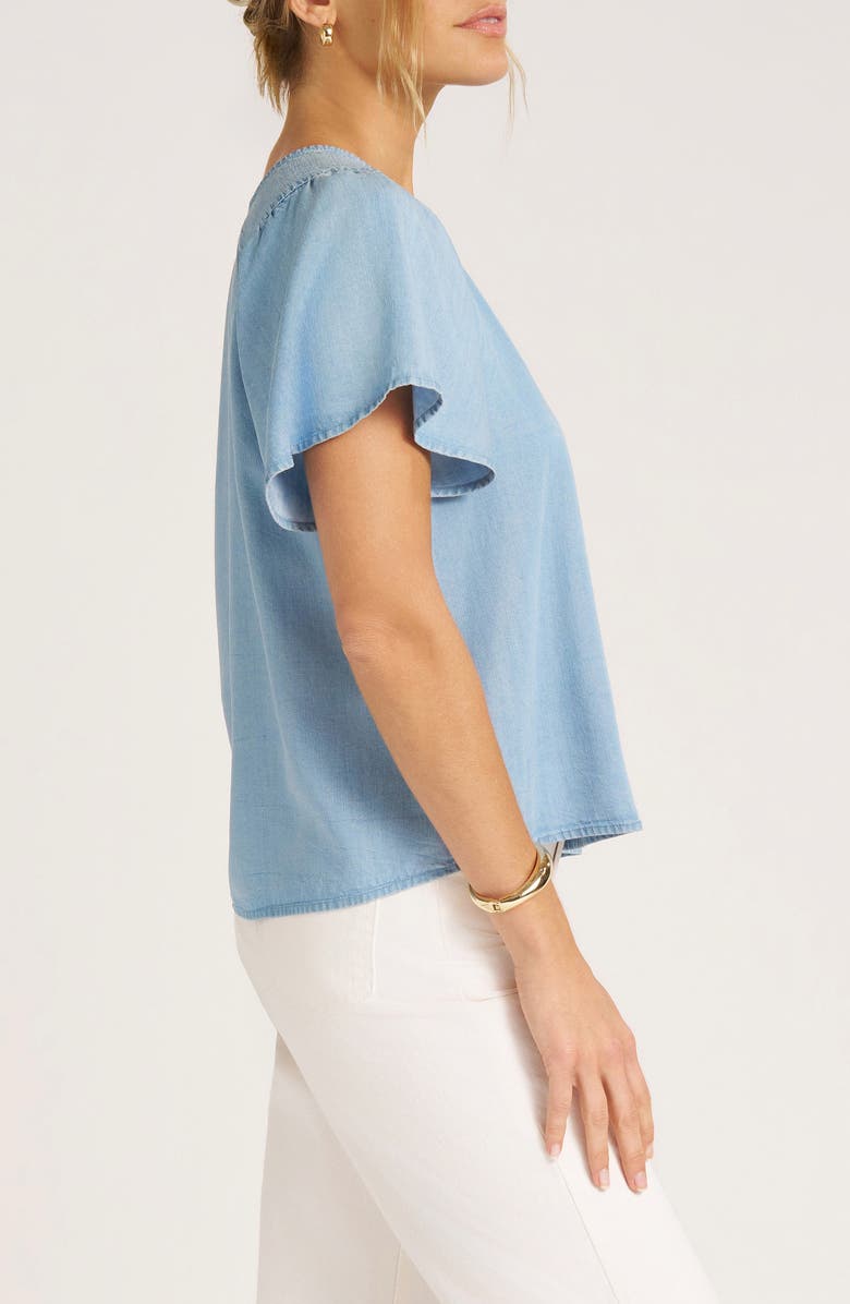 matty m. Hayden Flutter Sleeve Chambray Top, Alternate, color,
