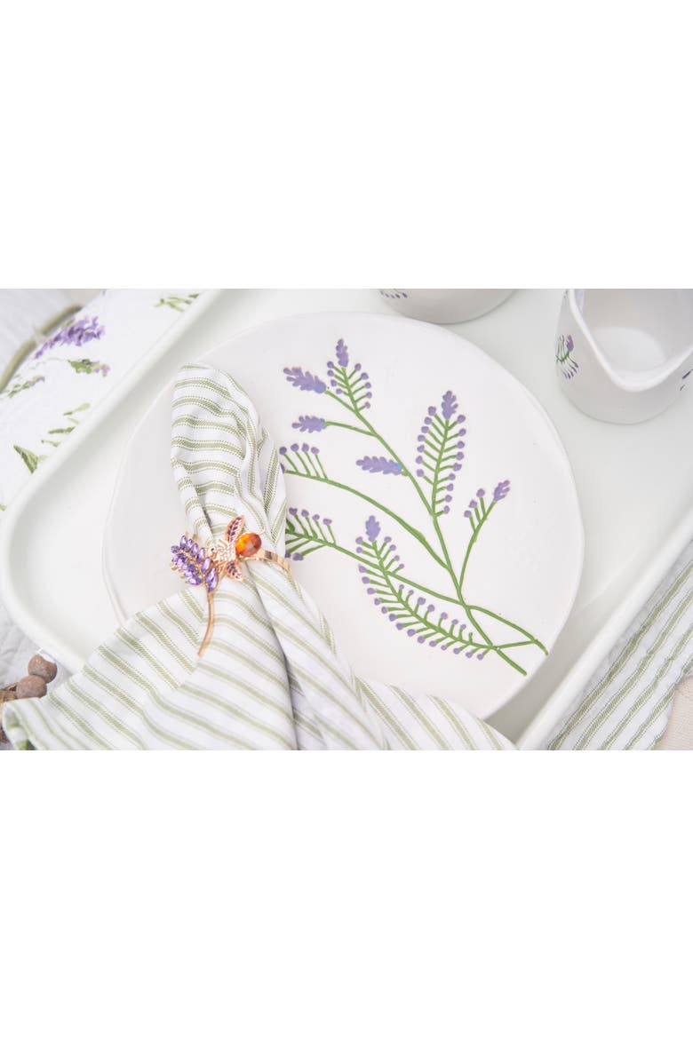 Lavender Floral Botanical Spring Novelty Decorative Bowl Plate, Alternate, color, Purple