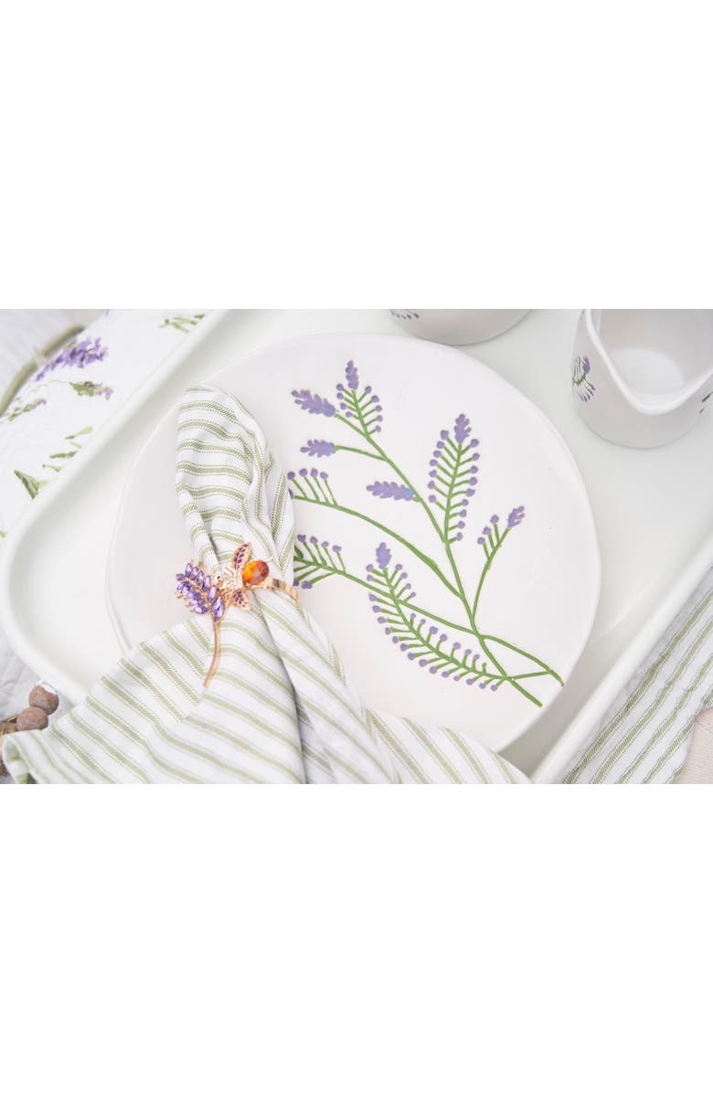 C&F Home Lavender Fields Reversible Graphic Print Machine Washable Napkins Set of 6, Alternate, color, Purple