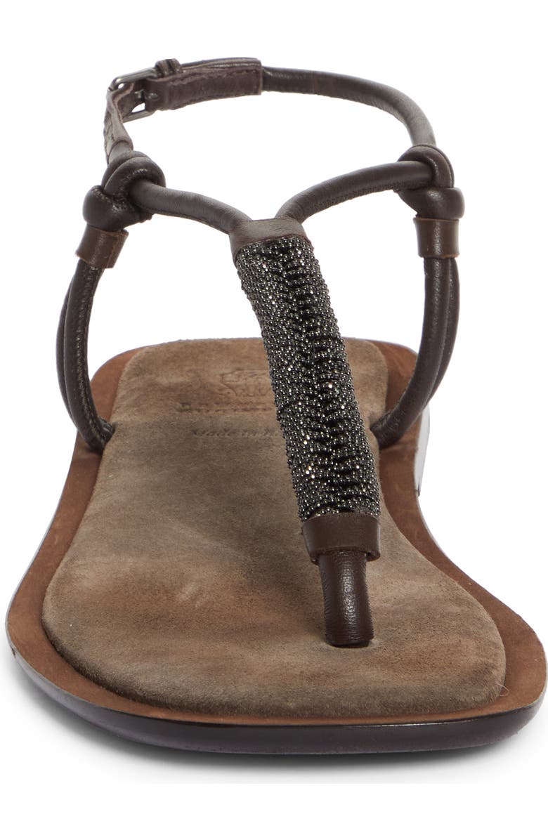 Brunello Cucinelli Monili T-Strap Sandal, Alternate, color,
