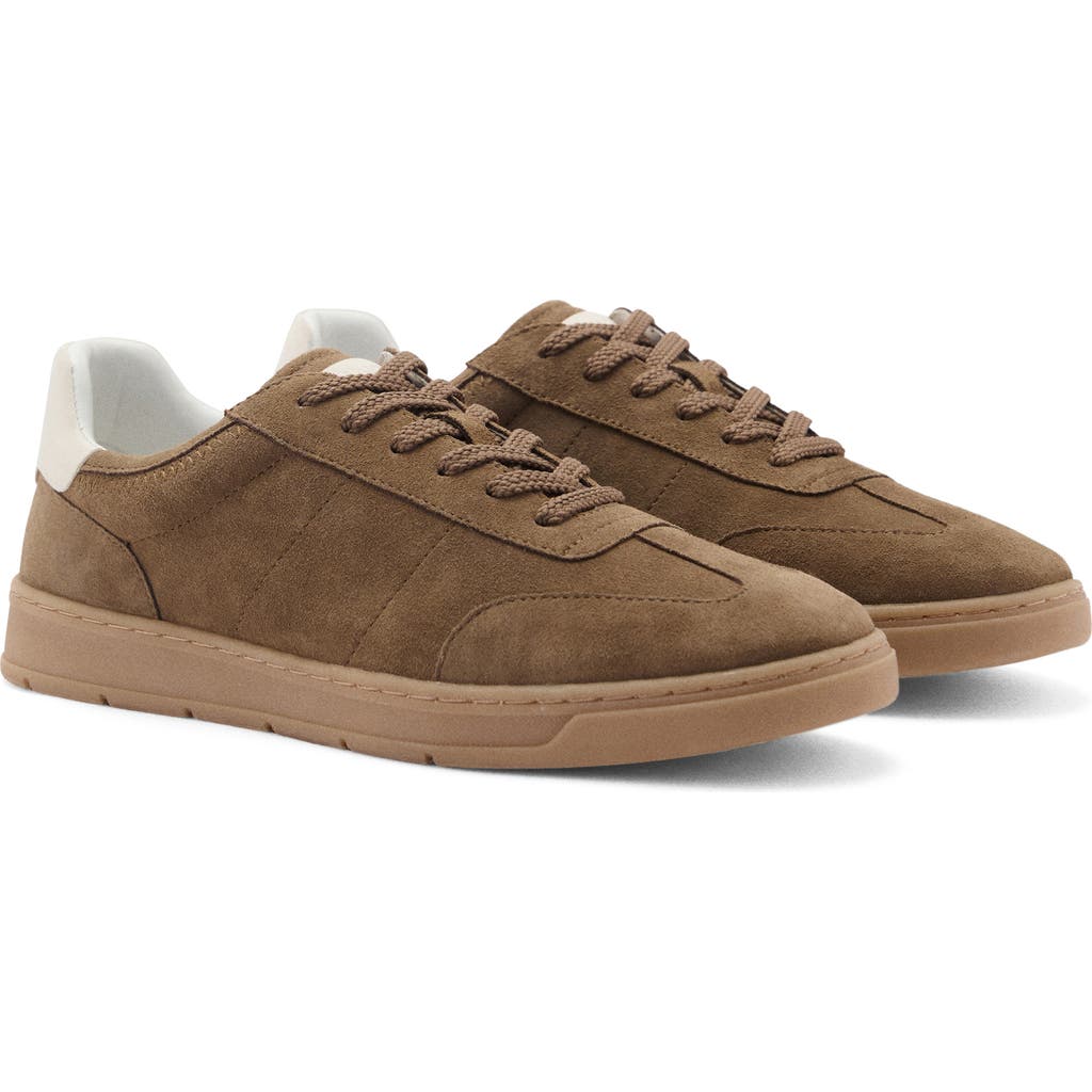 Mango Mixed Sneaker In Medium Brown