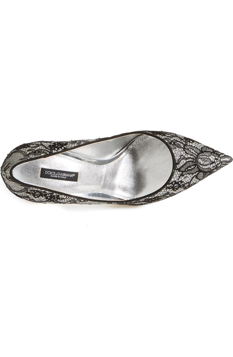 Dolce&Gabbana Lace Pointy Toe Pump, Alternate, color,