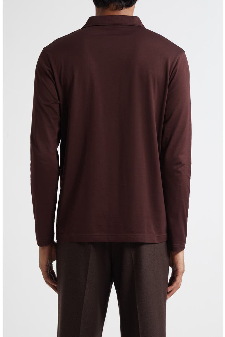 Long Sleeve Supima® Cotton Polo, Alternate, color, BAKELITE