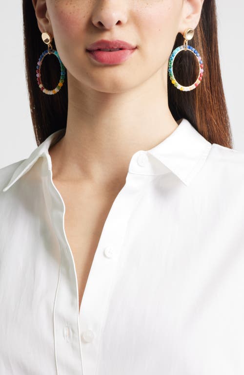 Nordstrom Beaded Hoop Drop Earrings In Multi