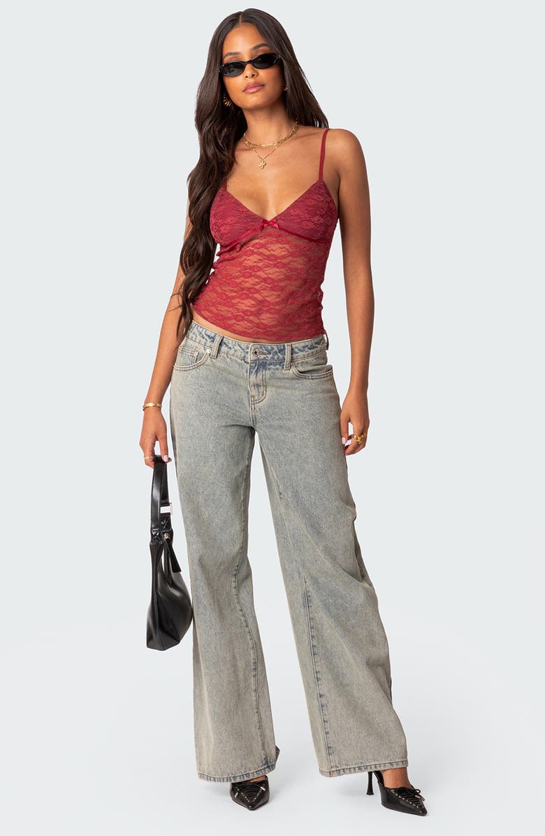 EDIKTED Eira Lace Camisole, Alternate, color, Bordu