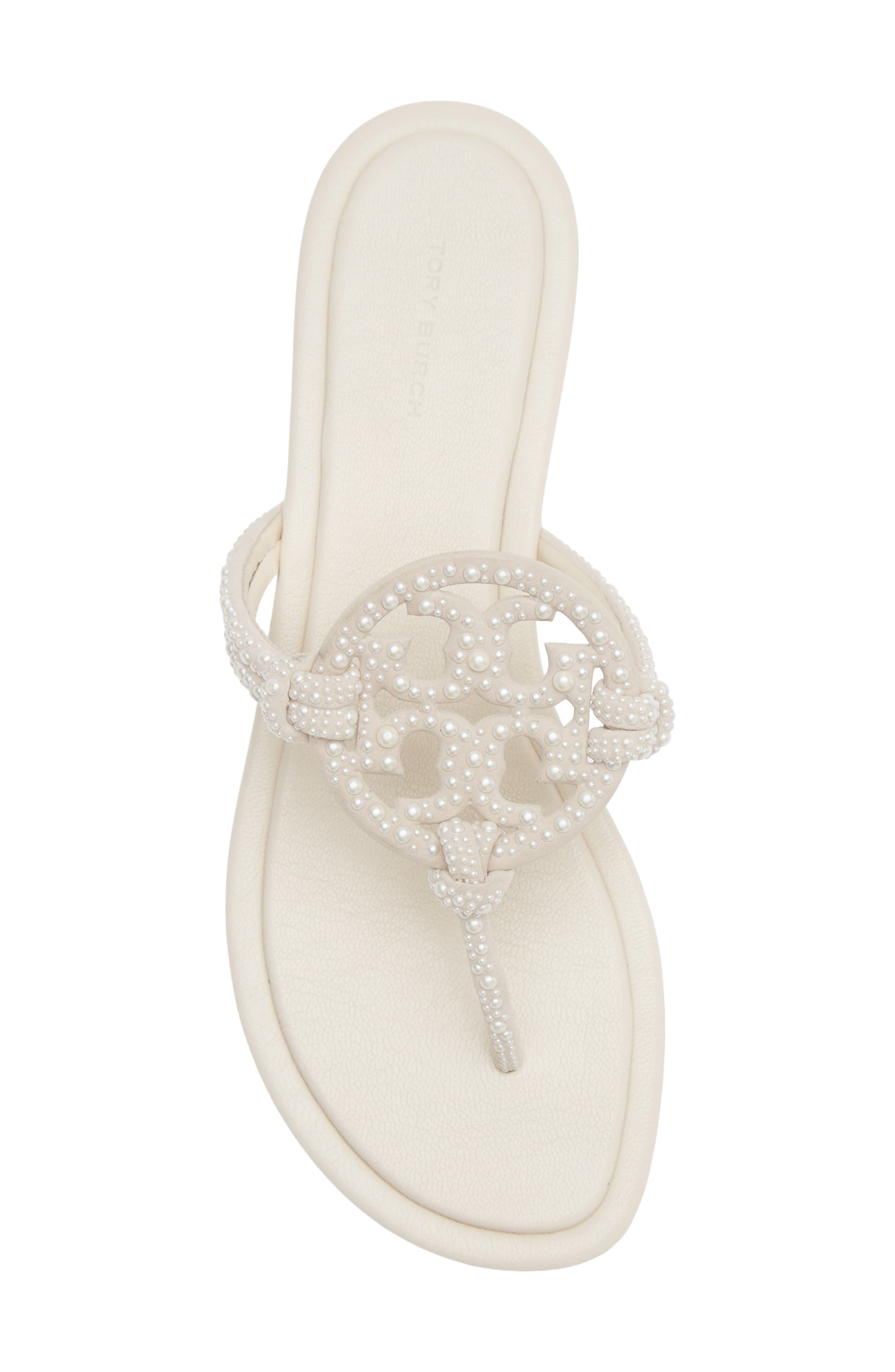 Miller Knotted Embellished Thong Sandal, Alternate, color, LIGHT CREAM