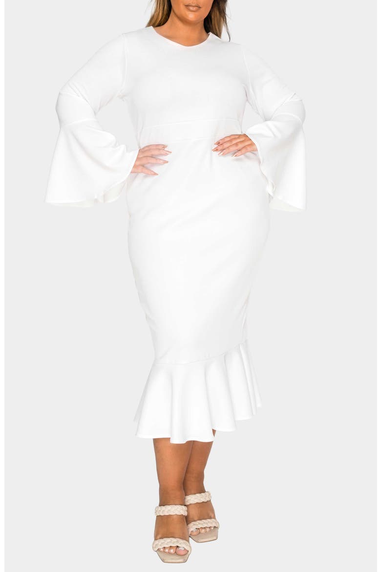 Sabrina Long Sleeve Mermaid Dress, Main, color, IVORY