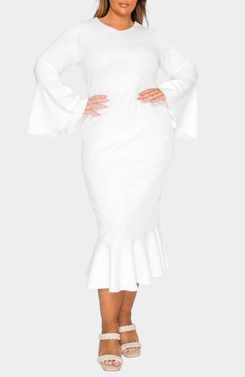 Sabrina Long Sleeve Mermaid Dress (Plus)