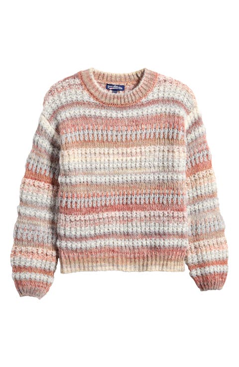 Kids' Stripe Crop Sweater (Big Kid)