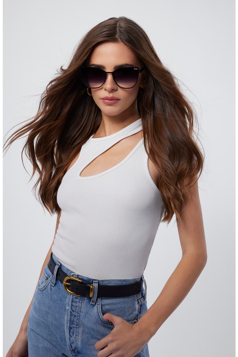 55mm In Pursuit Cat Eye Sunglasses, Alternate, color, BLK FADE