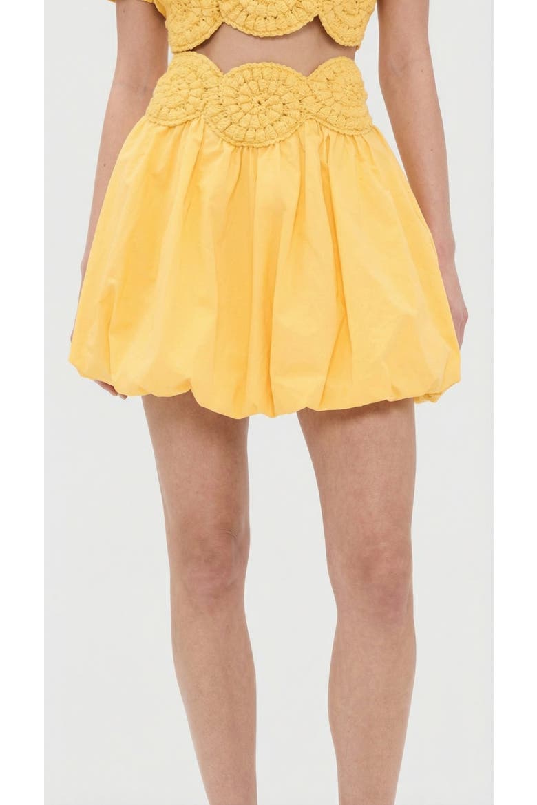 Amara Crochet Cotton Skirt, Alternate, color, Yellow
