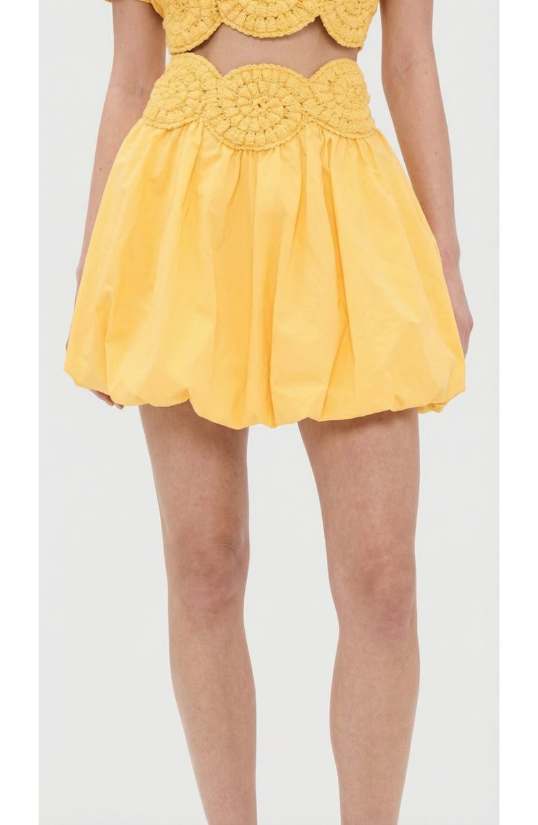 Elexiay Amara Crochet Cotton Skirt, Alternate, color, Yellow