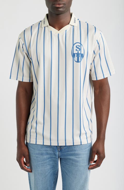 Worldwide Crest Striped Jersey Polo
