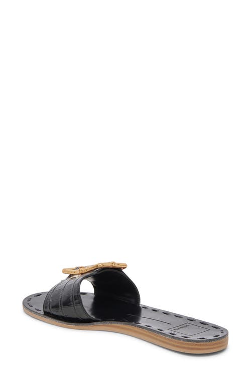 Dolce Vita Dasa Slide Sandal In Noir Leather