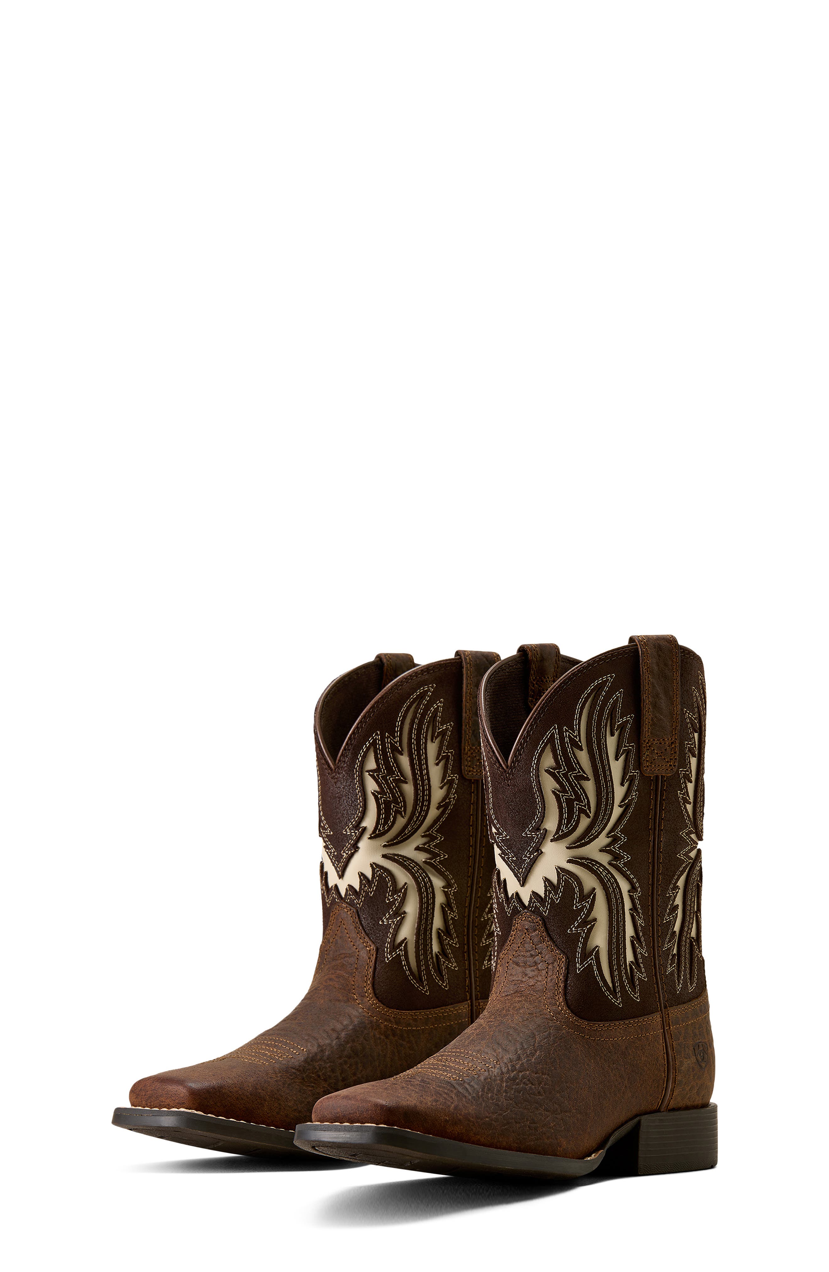 Kids' Driftwood Leather Western Boot, Alternate, color, EARTH