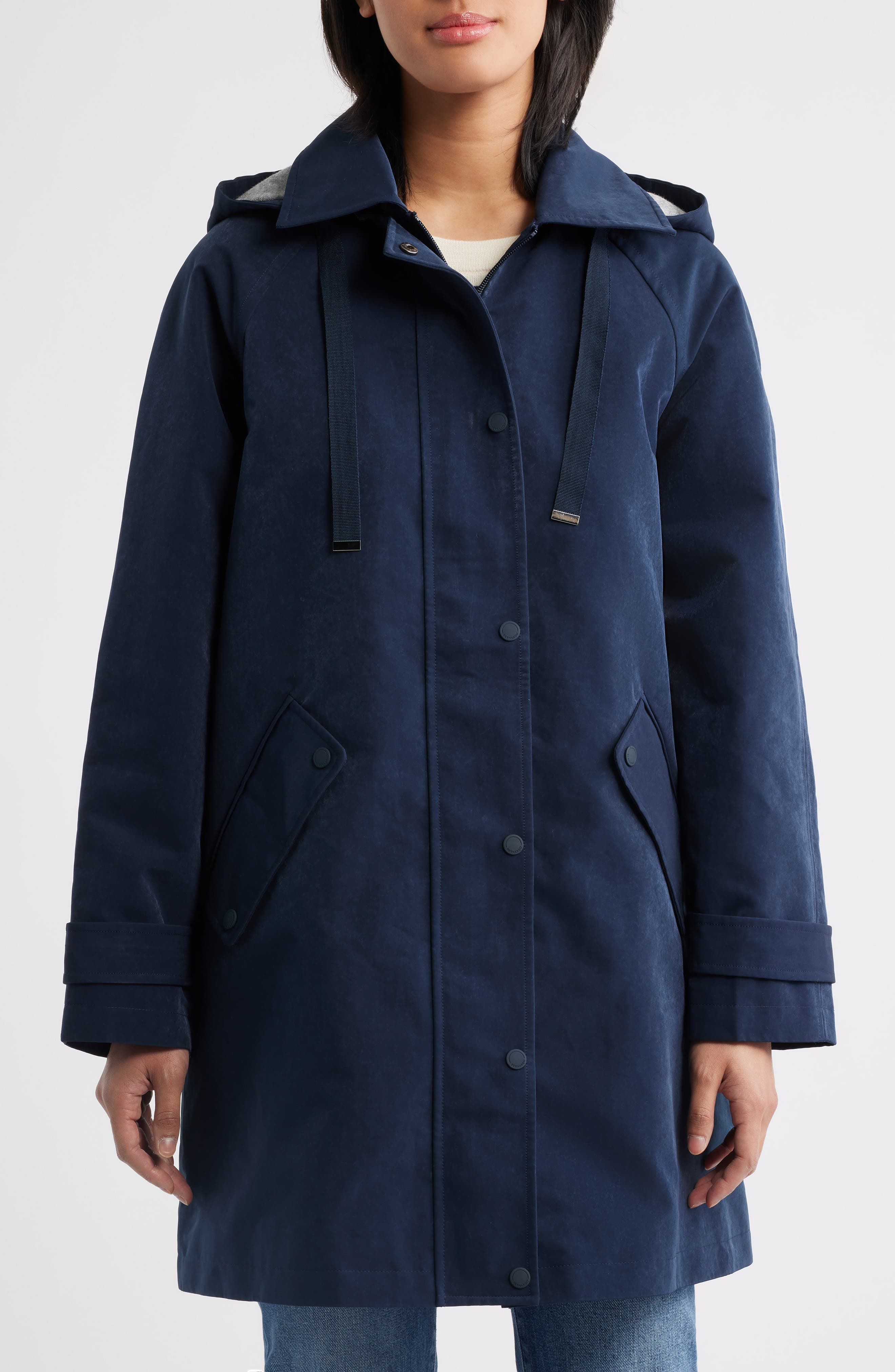 Bernardo Flared Hooded Raincoat — фото 4