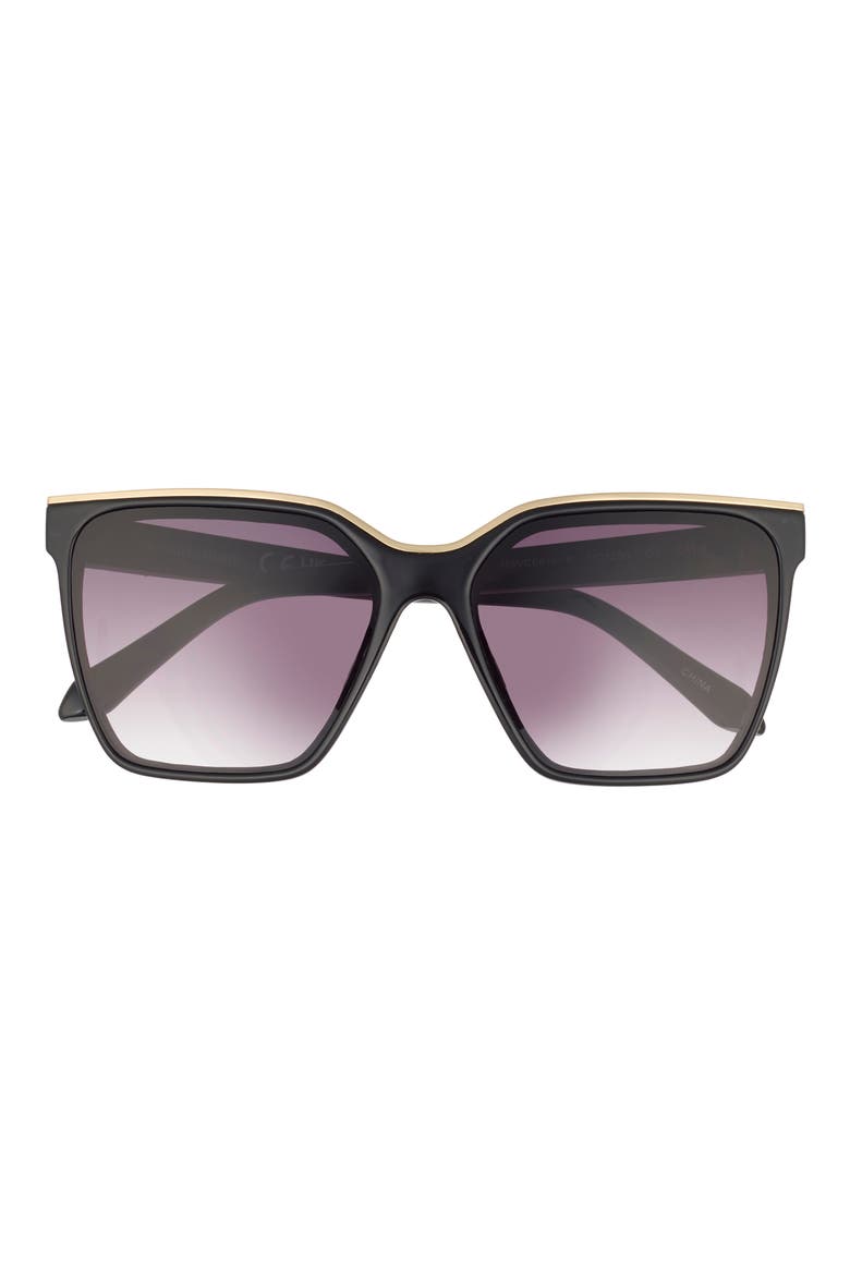 136mm Square Sunglasses, Main, color, BLACK