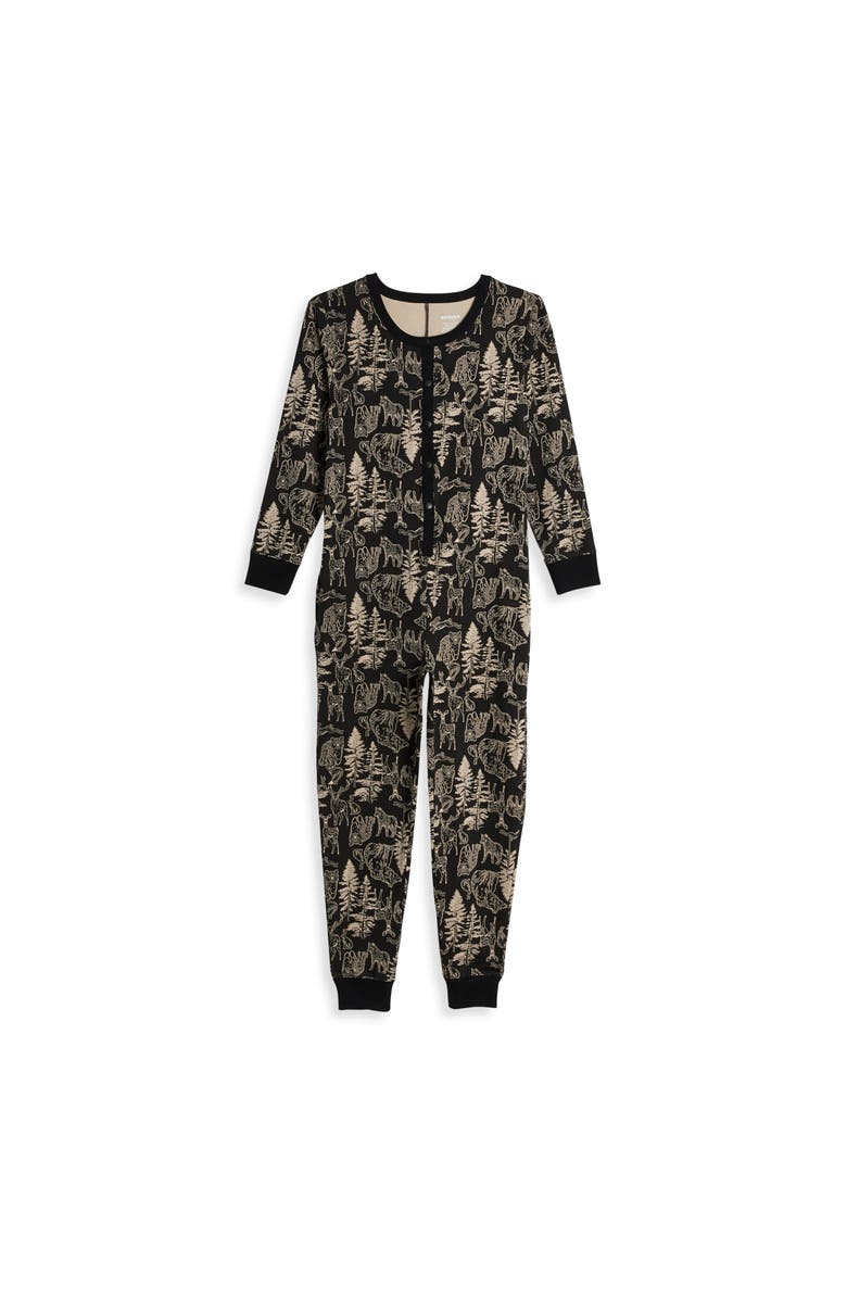 TomboyX Long Sleeve One-Piece Pajama Jumpsuit, Main, color, Frosted Fauna