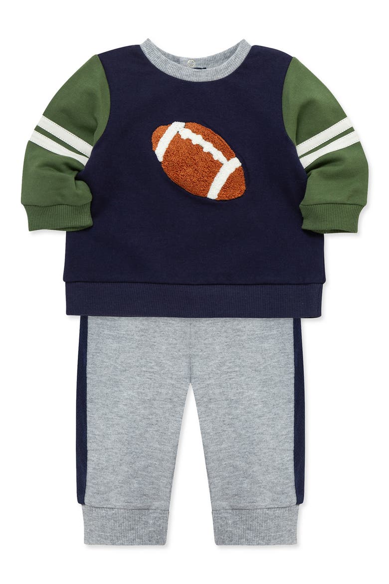 Football Sweatshirt & Pants Set, Alternate, color, NAVY/ GREY
