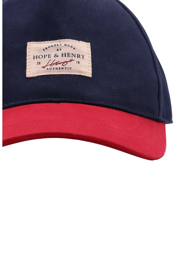 Boys' Authentic Ball Cap With Logo, Kids, Alternate, color, Navy and Red