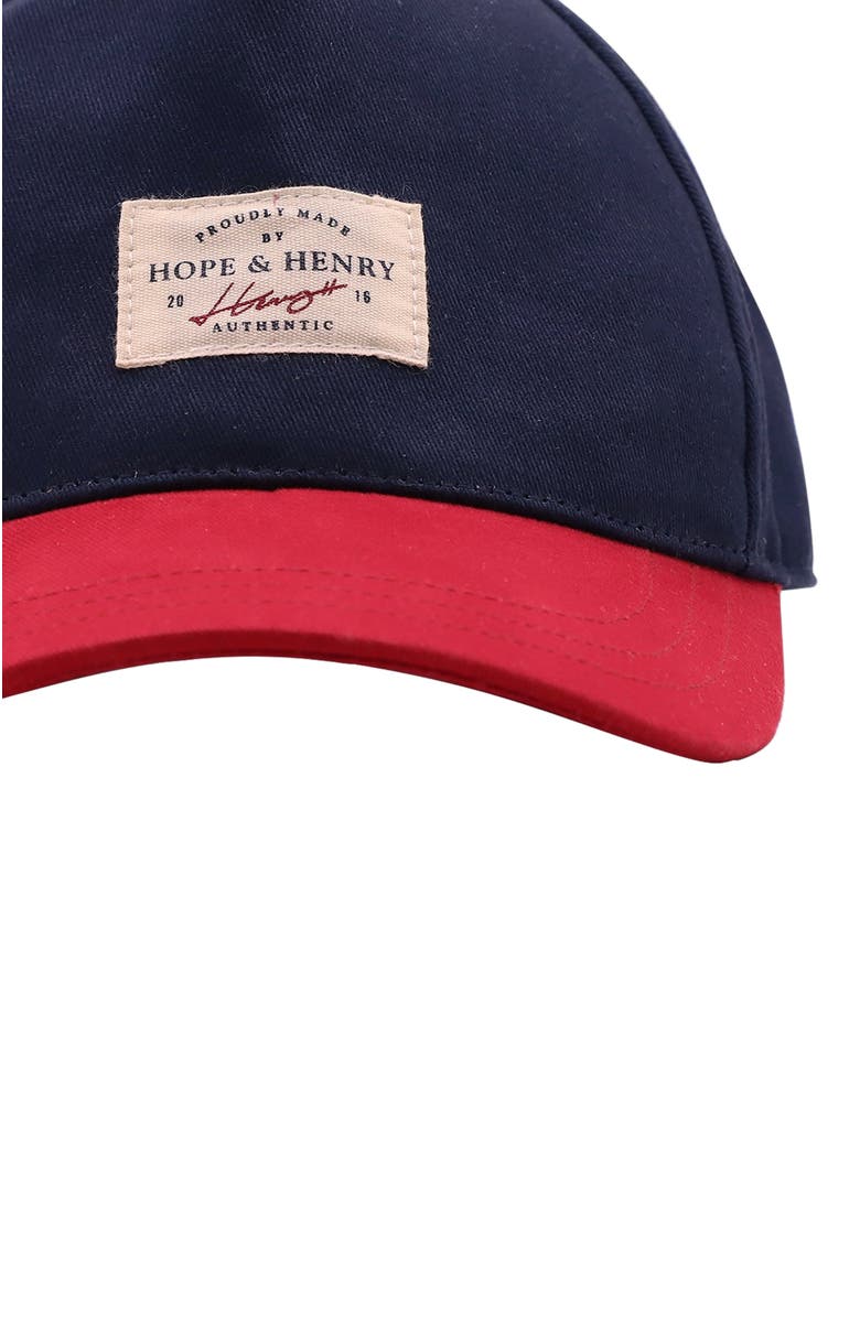 Hope & Henry Boys' Authentic Ball Cap With Logo, Kids, Alternate, color, Navy And Red