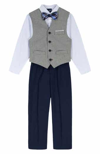 Tommy Hilfiger Kids' Heather Button-Up Shirt, Vest, Bow Tie & Pants Set