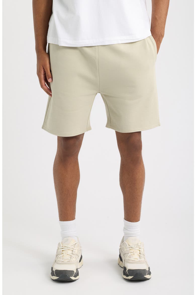 Script French Terry Shorts, Main, color, GREY