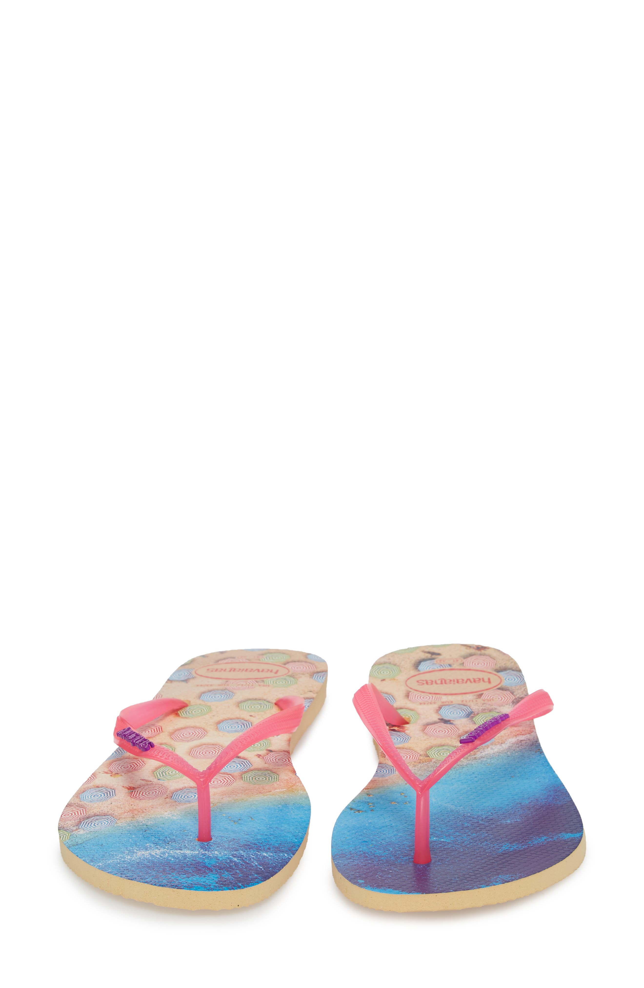 'Slim Paisage' Flip Flop, Alternate, color, IVORY