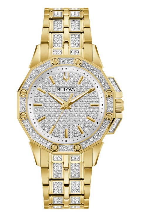 Octava Pavé Crystal Bracelet Watch, 34mm