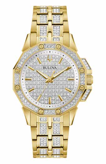 BULOVA Octava Pavé Crystal Bracelet Watch, 34mm