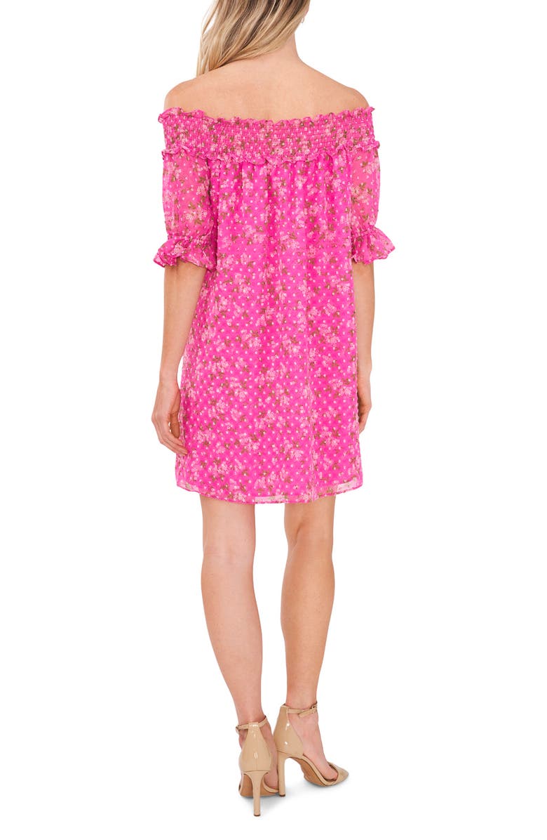 CeCe Smocked Off the Shoulder Dress, Alternate, color,