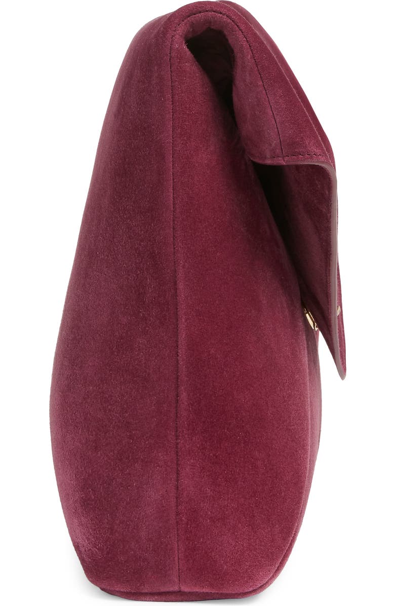 Saint Laurent XXL Cassandre Suede Envelope Clutch, Alternate, color, Deep Fuchsia
