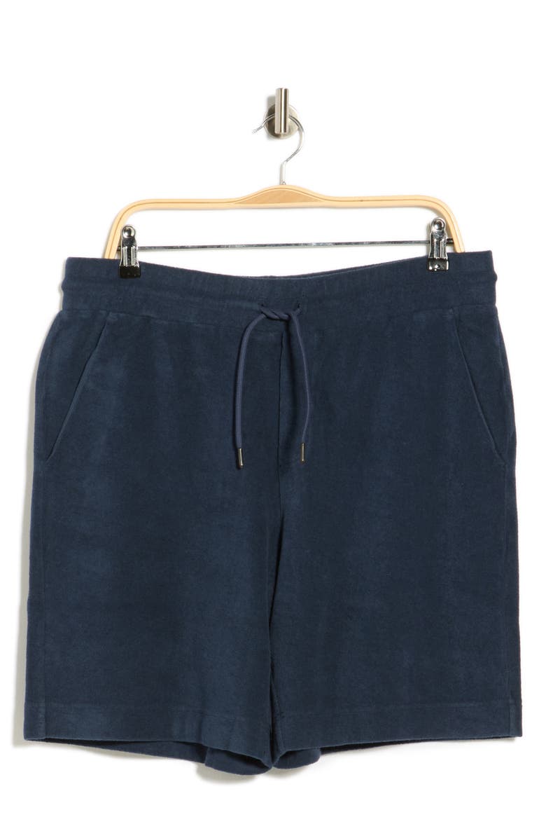 Bugatchi Cotton French Terry Shorts, Main, color, Navy