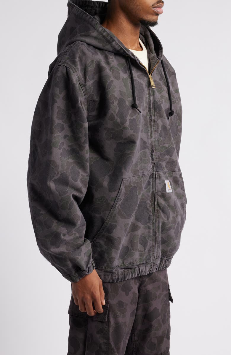 Carhartt Work In Progress Duck Camo Print Organic Cotton Hooded Jacket, Alternate, color,