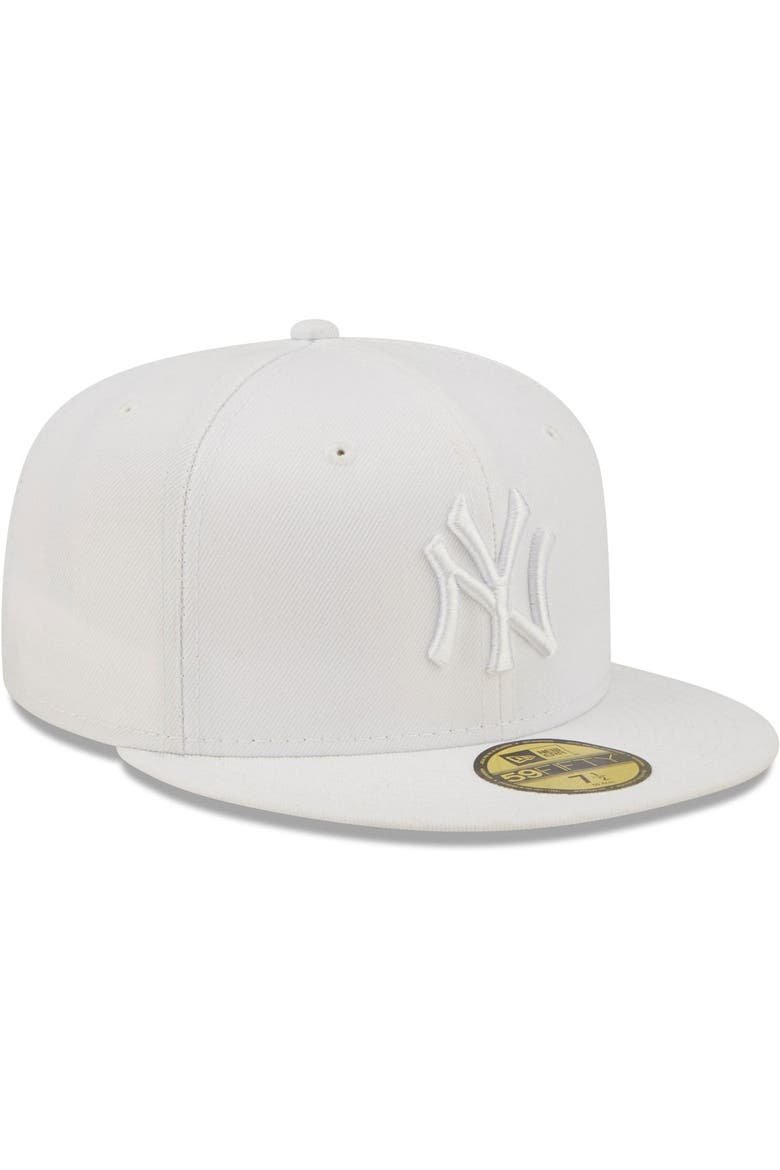 Men's New Era New York Yankees White on White 59FIFTY Fitted Hat, Alternate, color, White