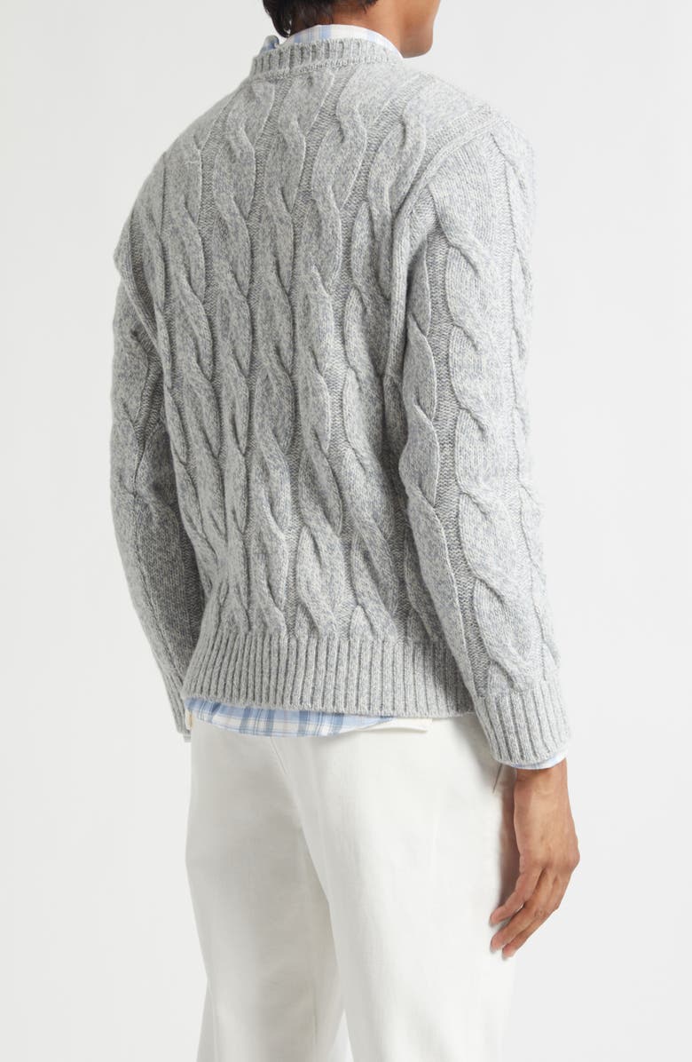 Eleventy Wool Mouliné Cable Knit Sweater, Alternate, color, 08 Zucchero