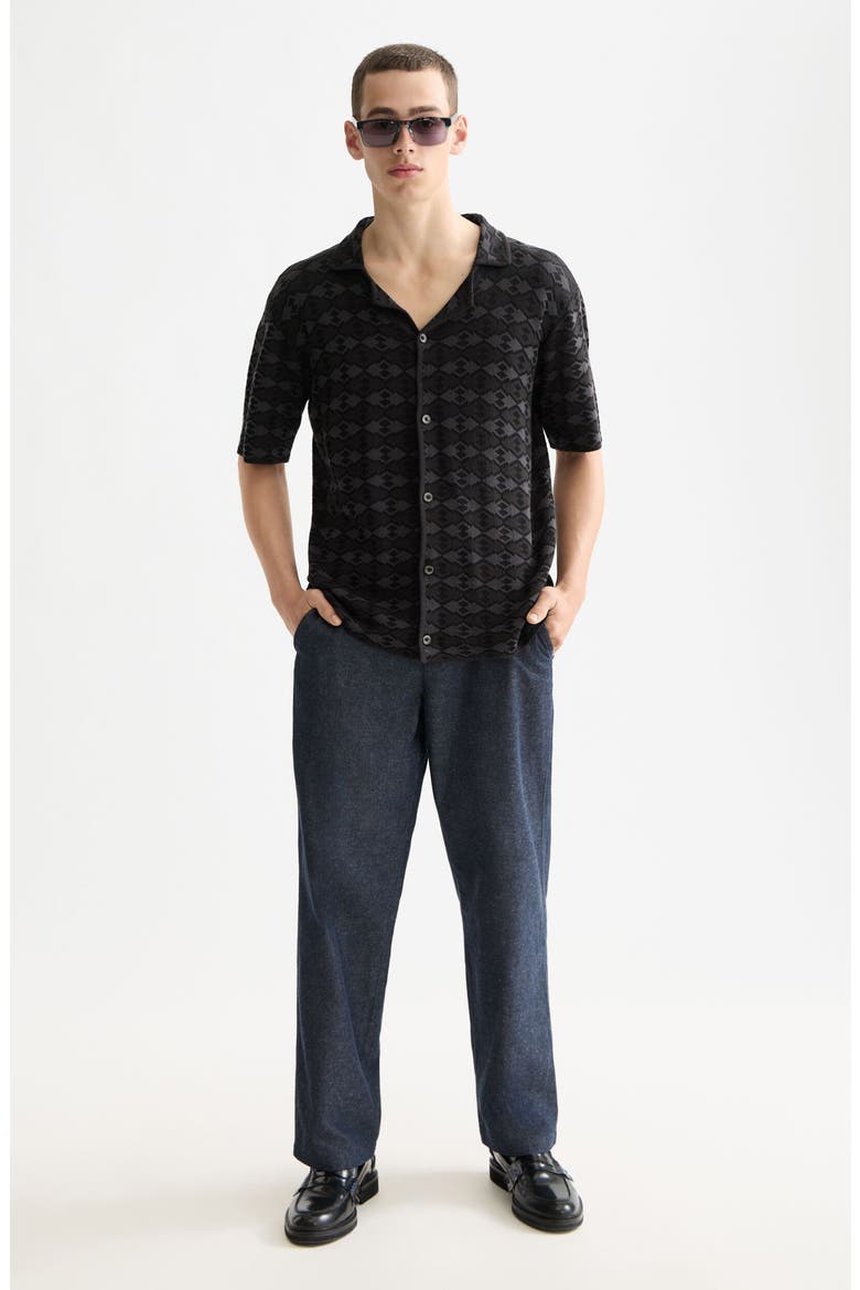 Argyle Knit Camp Shirt, Alternate, color, MINI DIAMOND