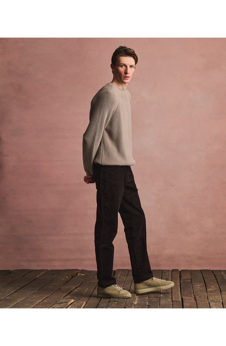 NAADAM Cotton Fisherman Raglan Crewneck Sweater, Alternate, color, Sand